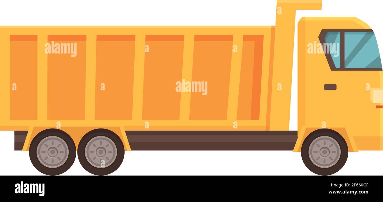 Yellow Truck Icon Cartoon Vector Tipper Construction Machine Vehicle