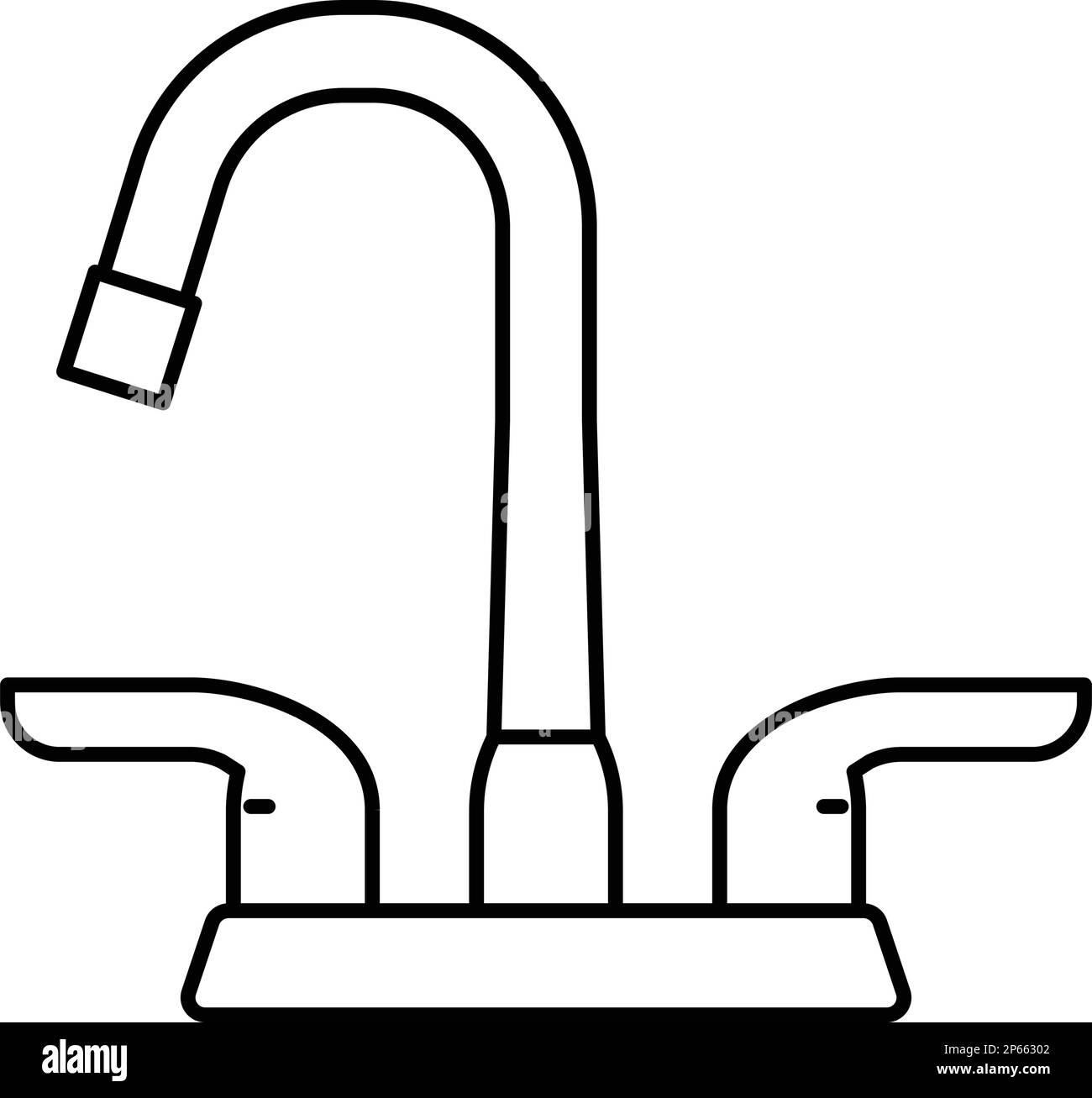 sink faucet water line icon vector illustration Stock Vector Image ...