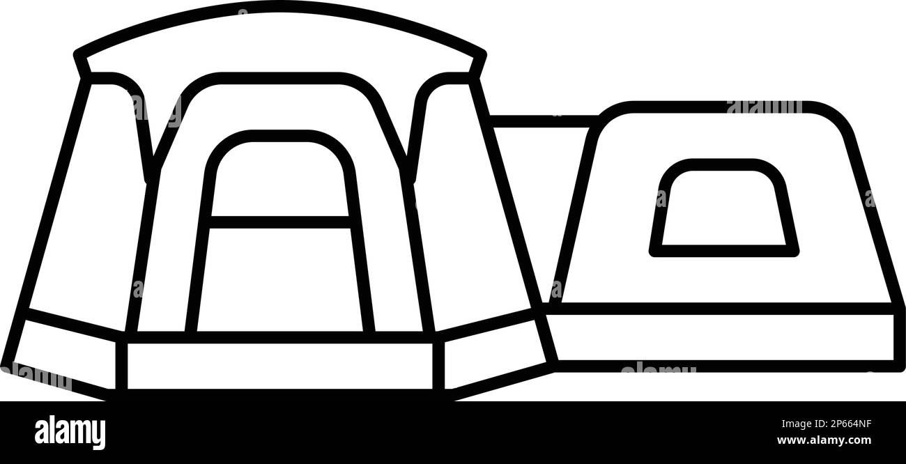 shelter tent vacation line icon vector illustration Stock Vector Image ...
