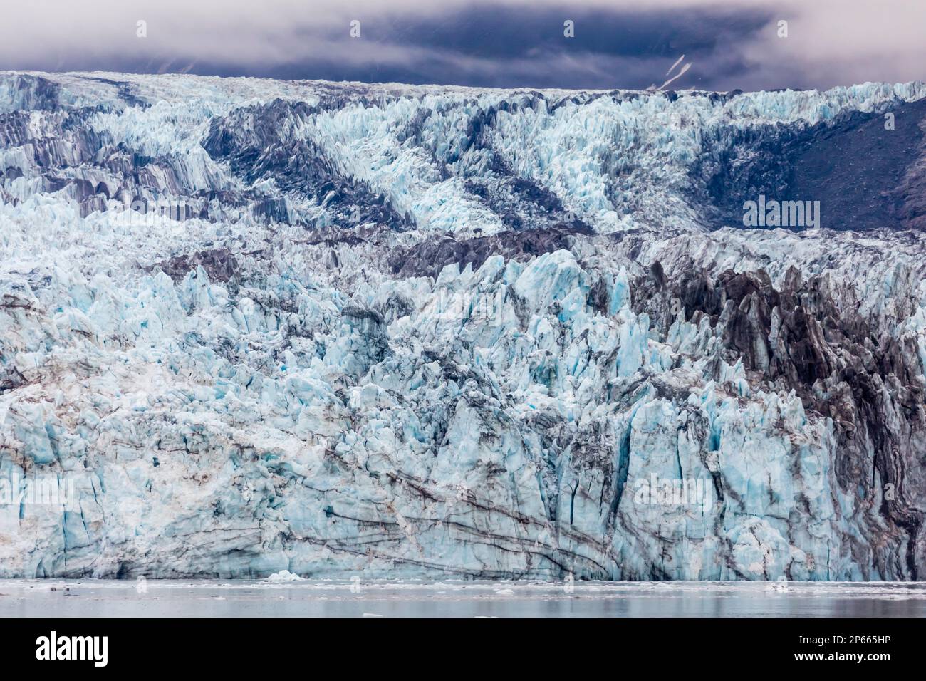 A view of Margerie Glacier in the Fairweather Range, Glacier Bay National Park, Southeast Alaska, United States of America, North America Stock Photo