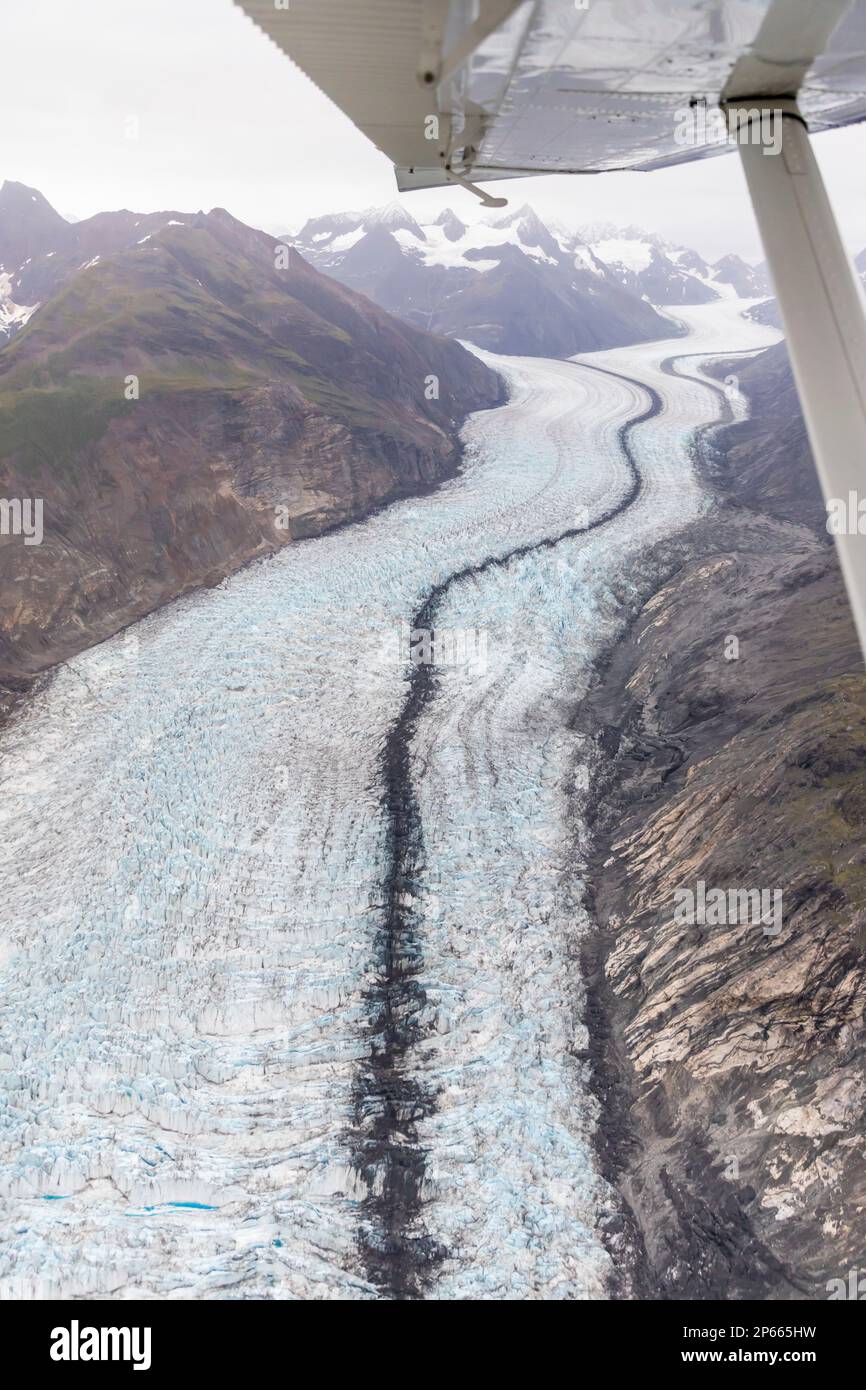 Flight-seeing from Haines over the Fairweather Range in Glacier Bay National Park, Southeast Alaska, United States of America, North America Stock Photo