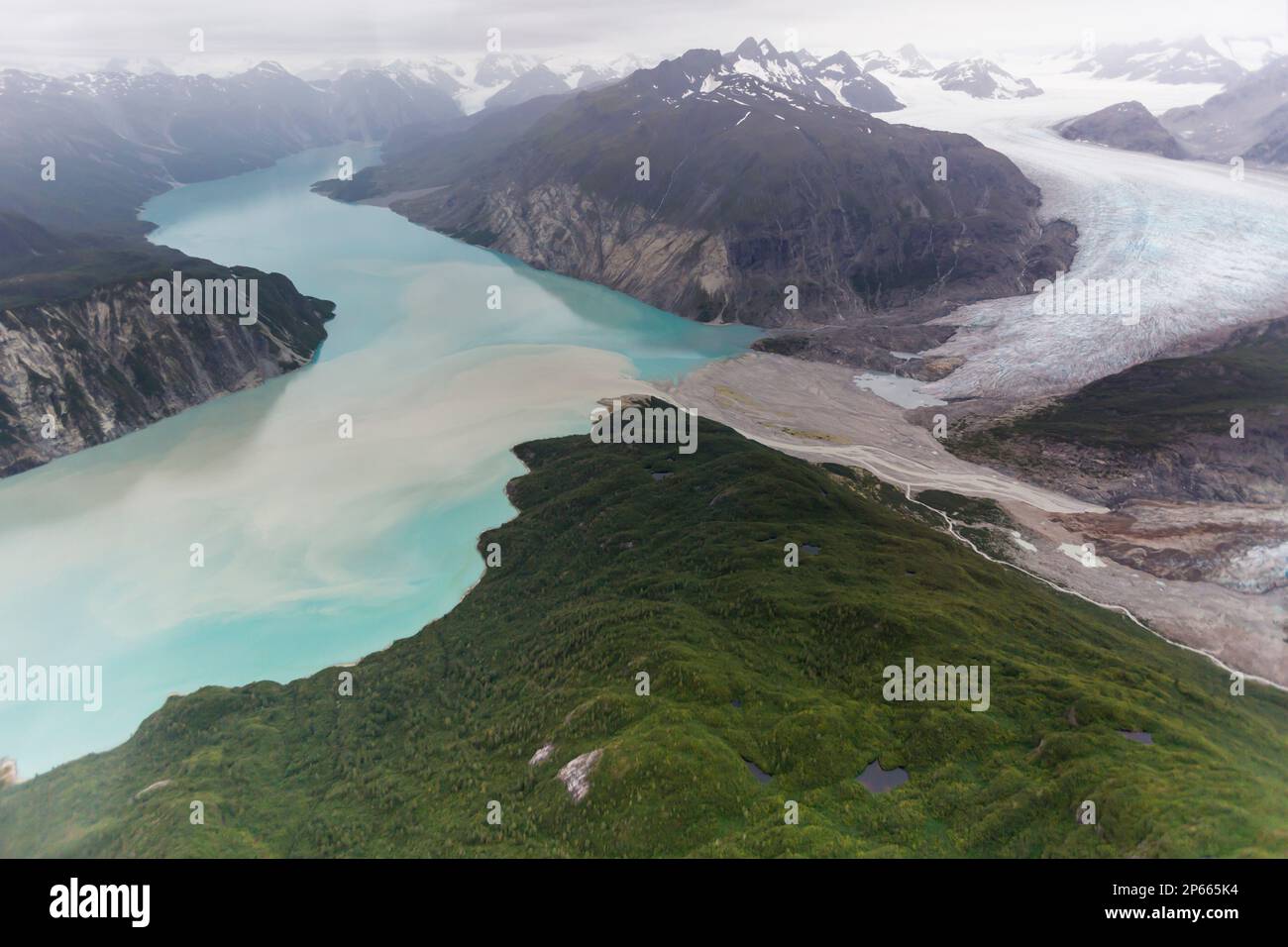 Flight-seeing from Haines over the Fairweather Range in Glacier Bay National Park, Southeast Alaska, United States of America, North America Stock Photo