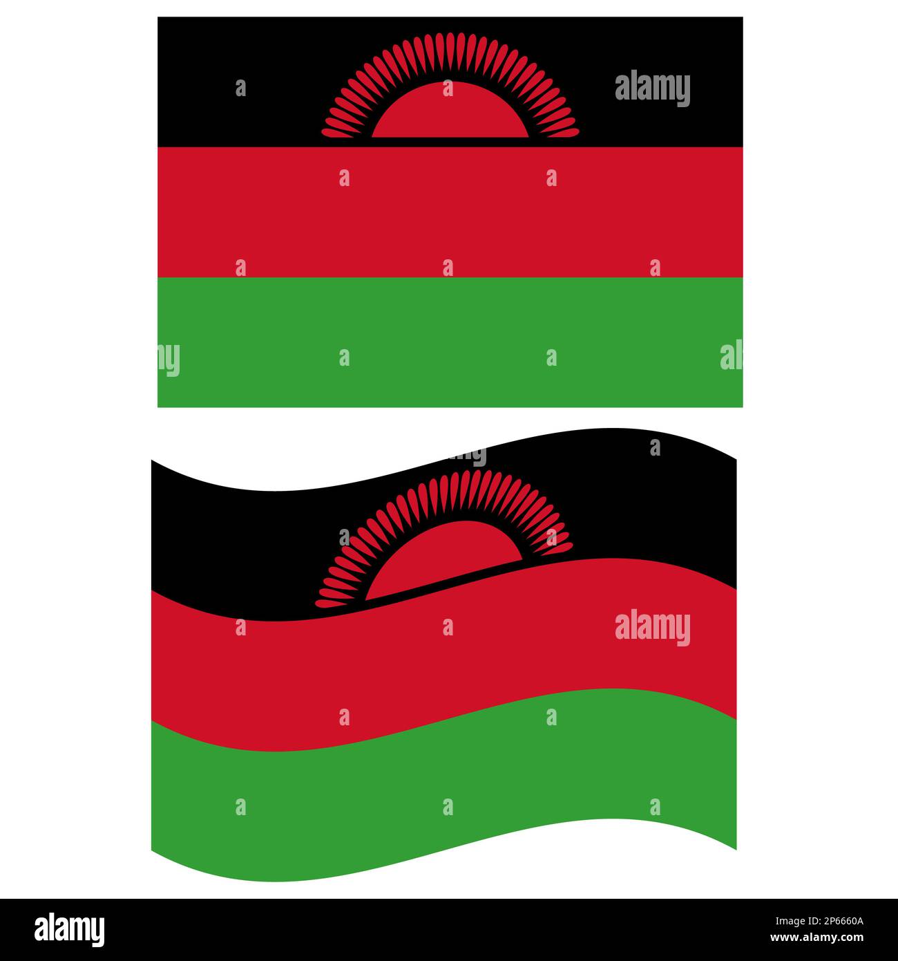 Waving flag of Malawi. Malawi flag on white background. flat style ...