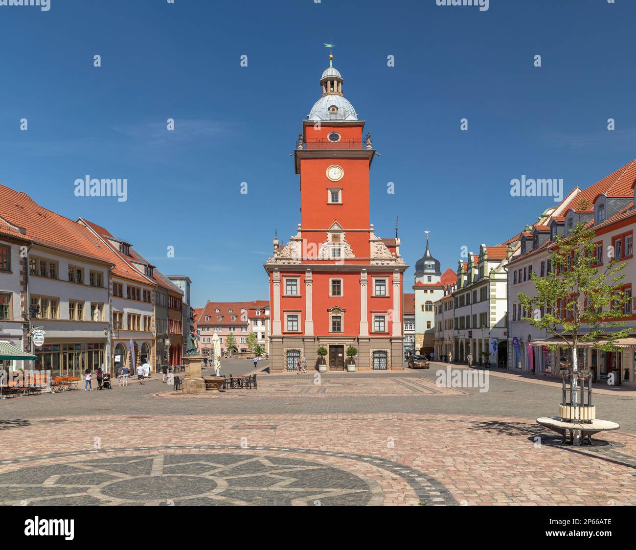 Hauptmarkt marketplace and town hall, Gotha, Thuringian Basin, Thuringia, Germany, Europe Stock Photo
