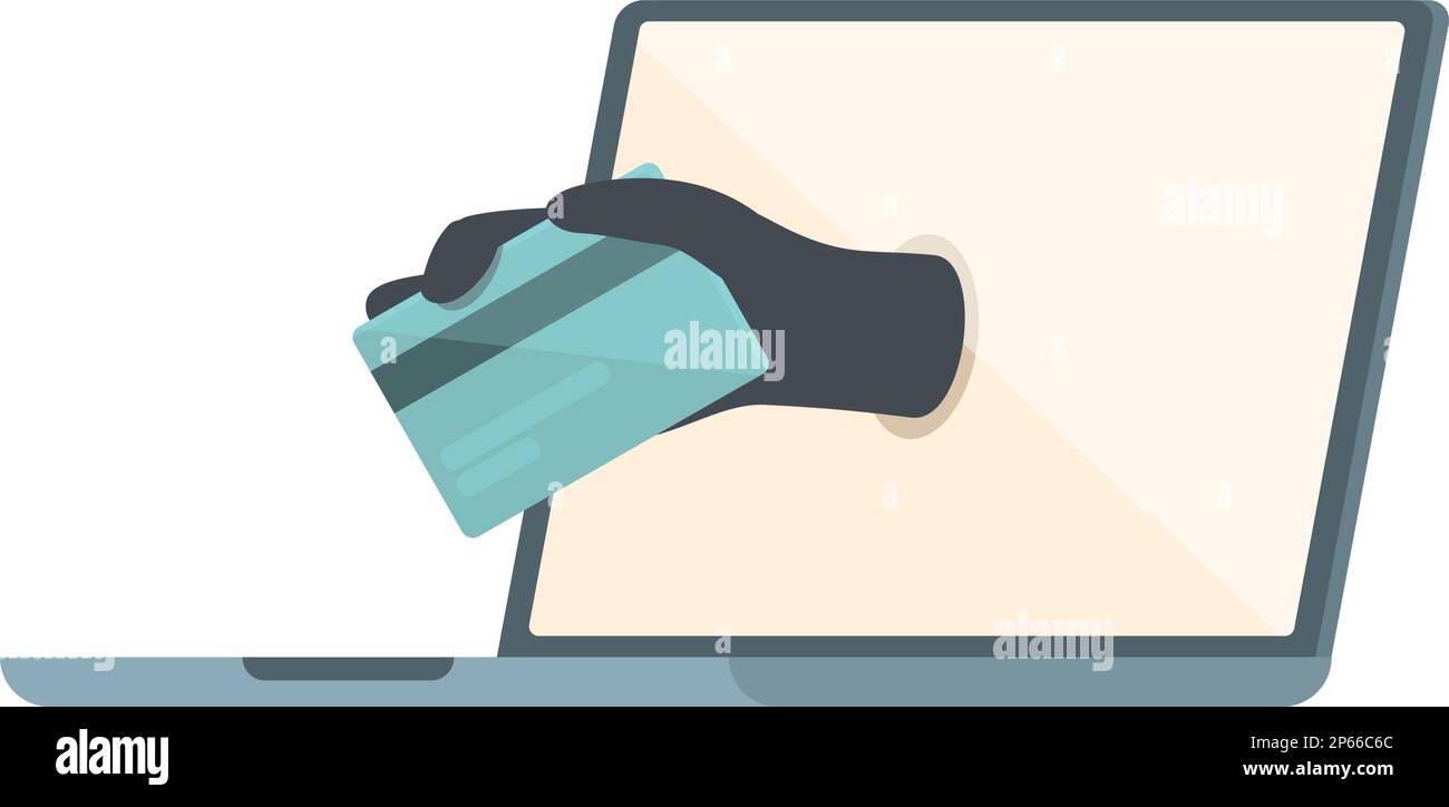 Credit card fraud icon cartoon vector. Cyber attack. Scam online Stock Vector