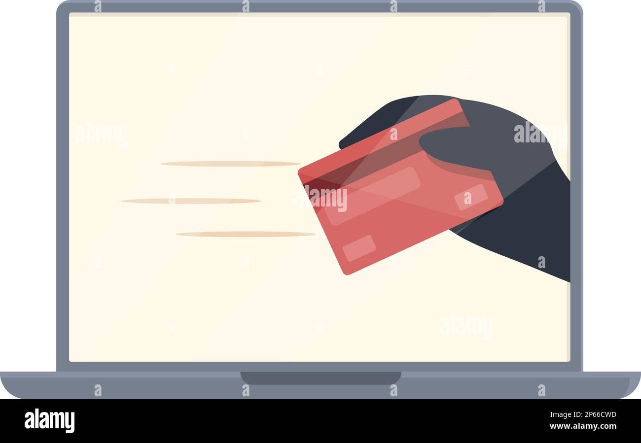 Credit card steal icon cartoon vector. Cyber attack. Online scam Stock Vector