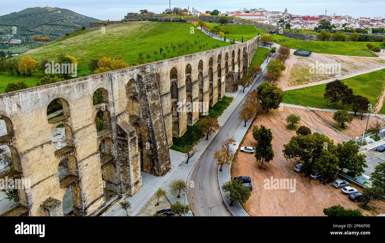 Aerial Of The Aqueduct Of Elvas Amoreira Aqueduct UNESCO World aerial-of-the-aqueduct-of-elvas-amoreira-aqueduct-unesco-world
