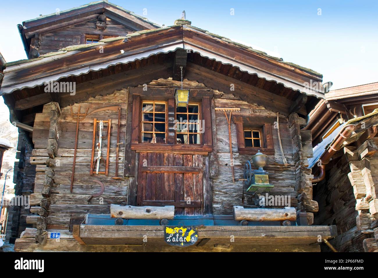 Traditional house, Zermatt, Switzerland Stock Photo Alamy