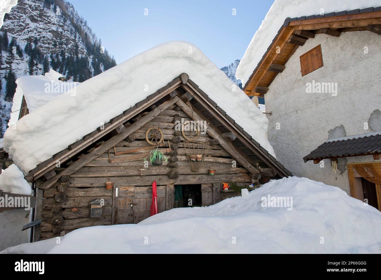 Switzerland, Lavizzara valley, Peccia Stock Photo