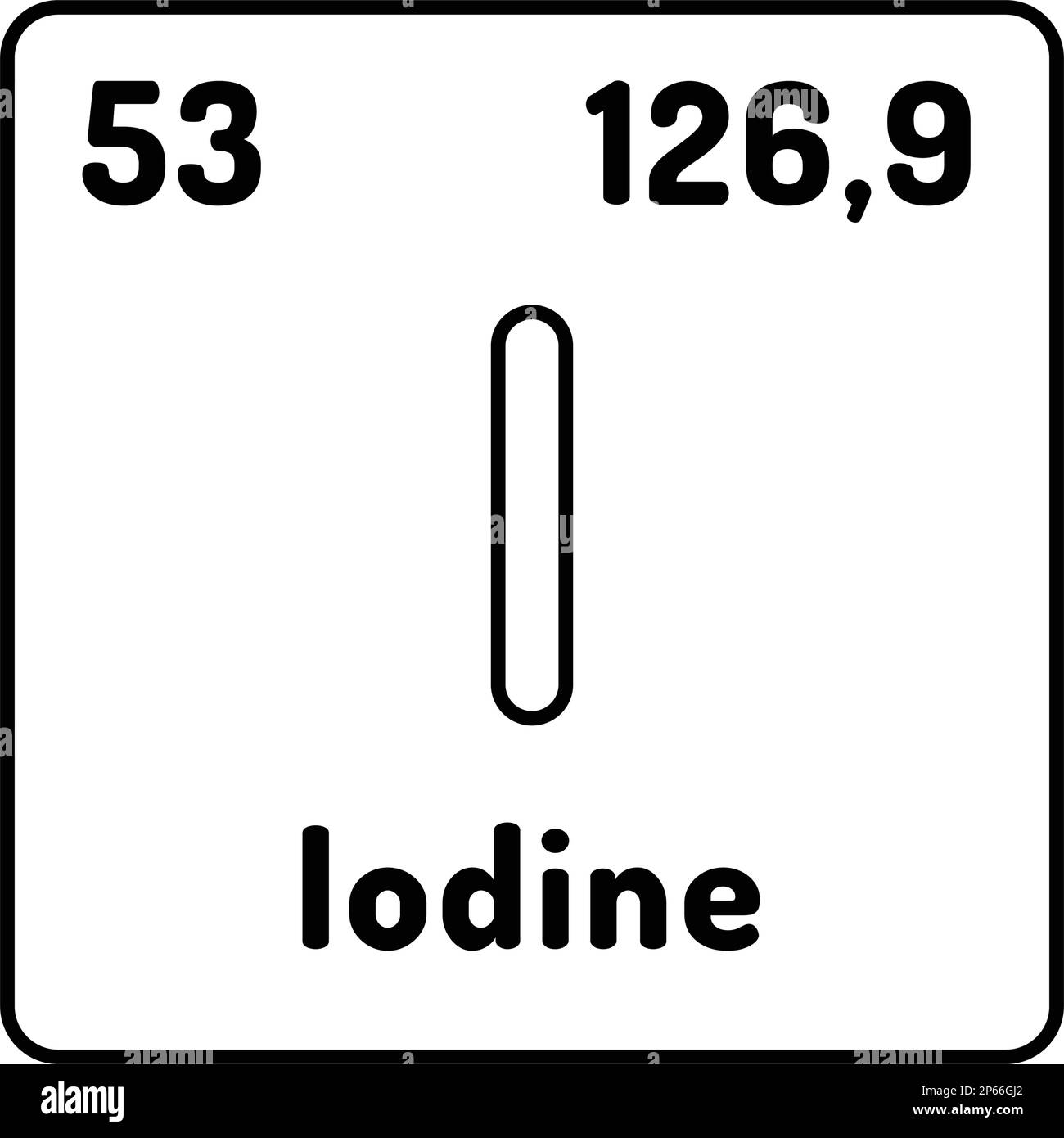 iodine chemical element line icon vector illustration Stock Vector