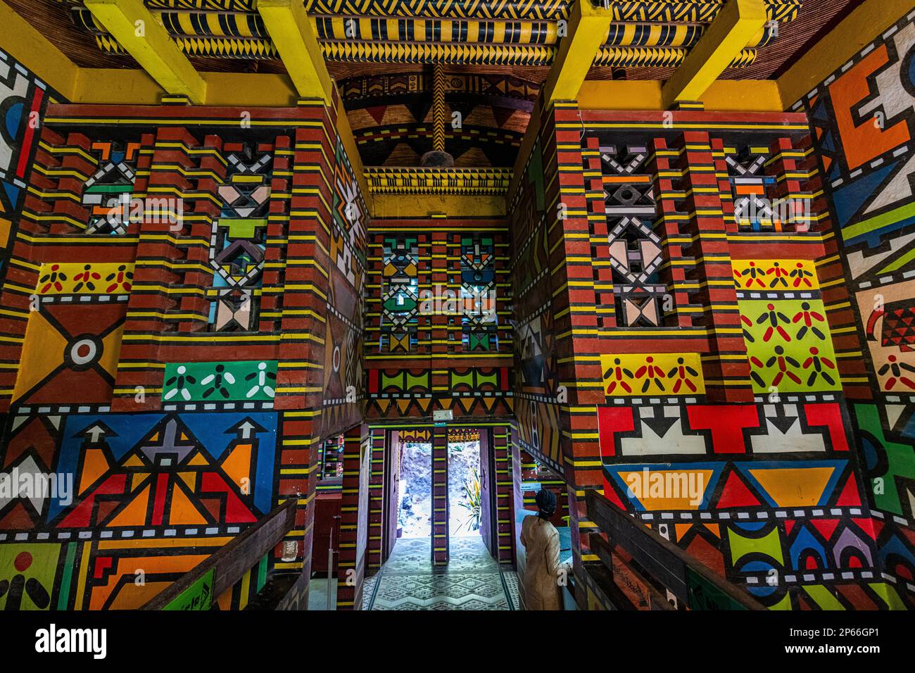 Unique colourful architecture, Alliance Francaise, Ziguinchor, Casamance, Senegal, West Africa, Africa Stock Photo