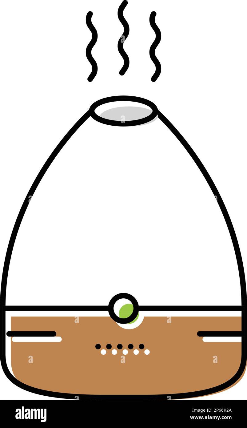 essential oil diffuser bedroom interior color icon vector illustration