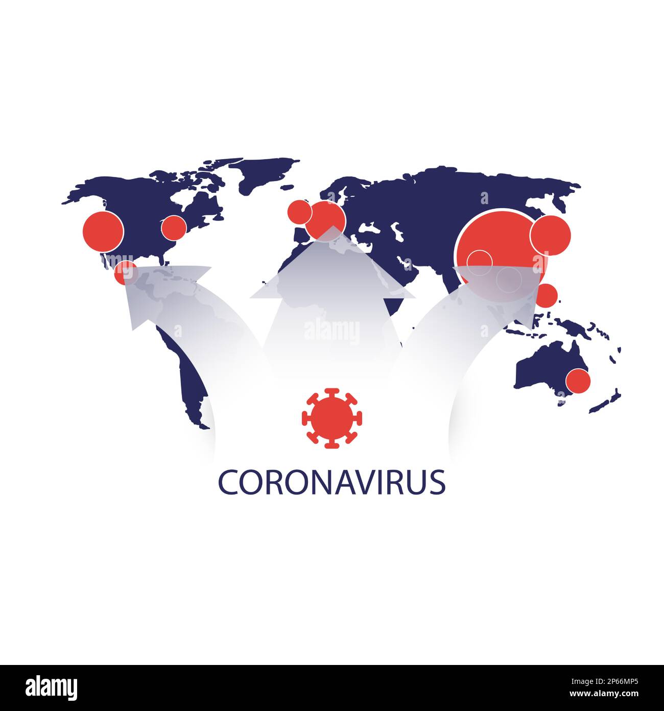 Coronavirus Spreading All Around the World - Vector Design Concept with ...