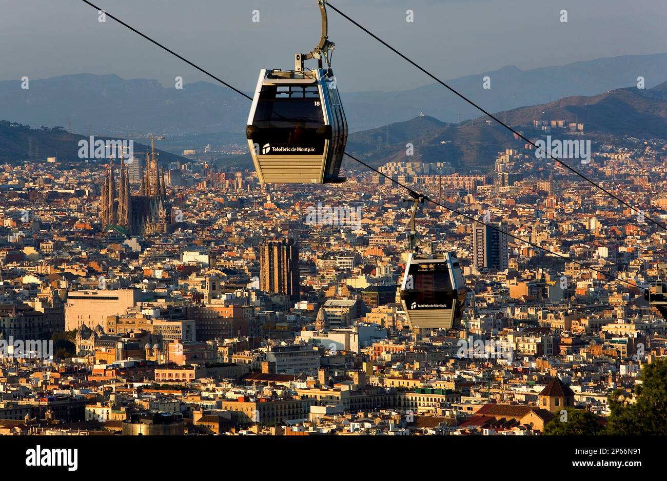 Barcelona montjuic cable car Stock Photo Alamy