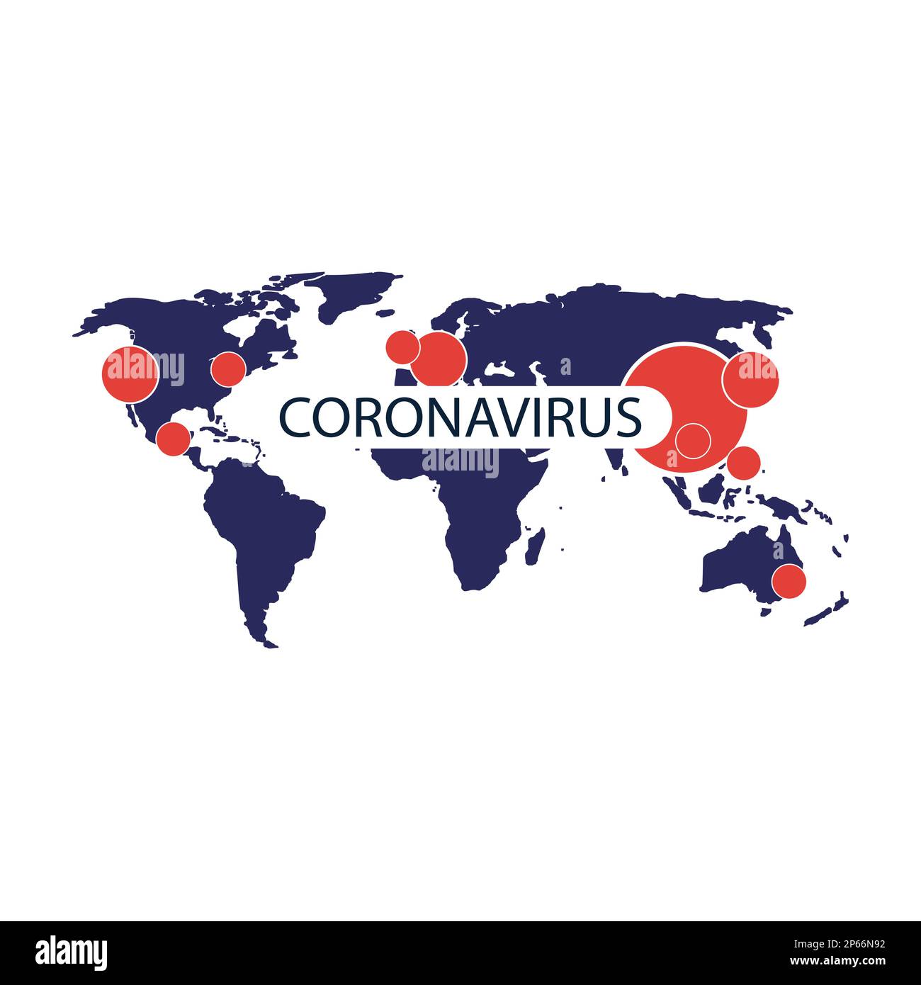 Watch Coronavirus Spreading Around the World, Infection Moving Westward from Asia - Design Concept Stock Vector