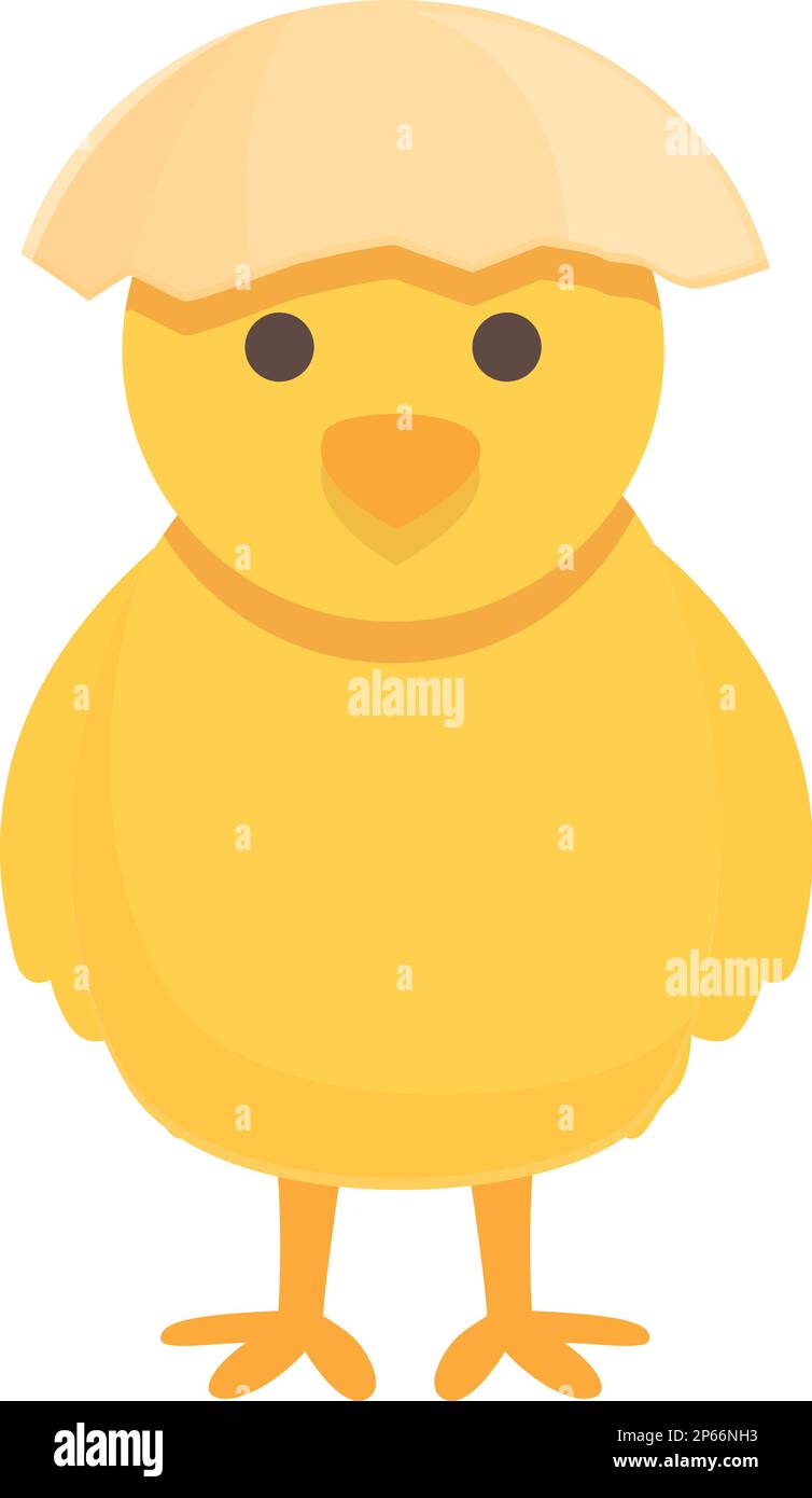 Yellow chicken icon cartoon vector. Chick baby. Shell hatch Stock Vector