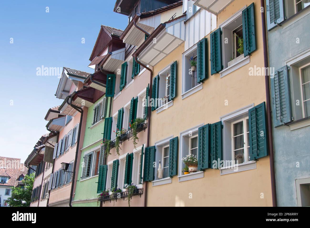 Switzerland, Canton Zug, Zug, traditional houses Stock Photo Alamy