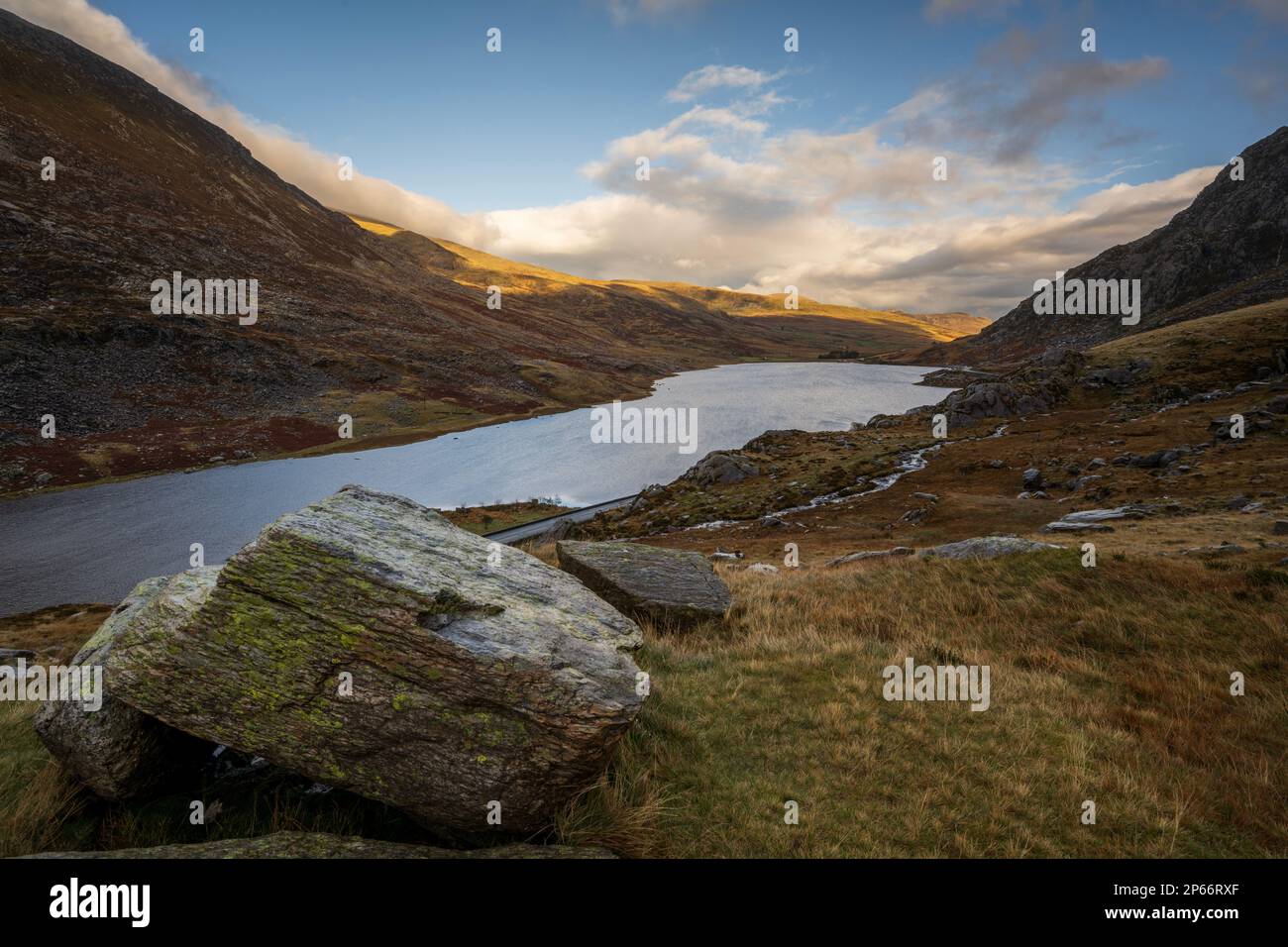 The Glyderau range with Llyn Ogwen in Snowdonia National Park, Wales