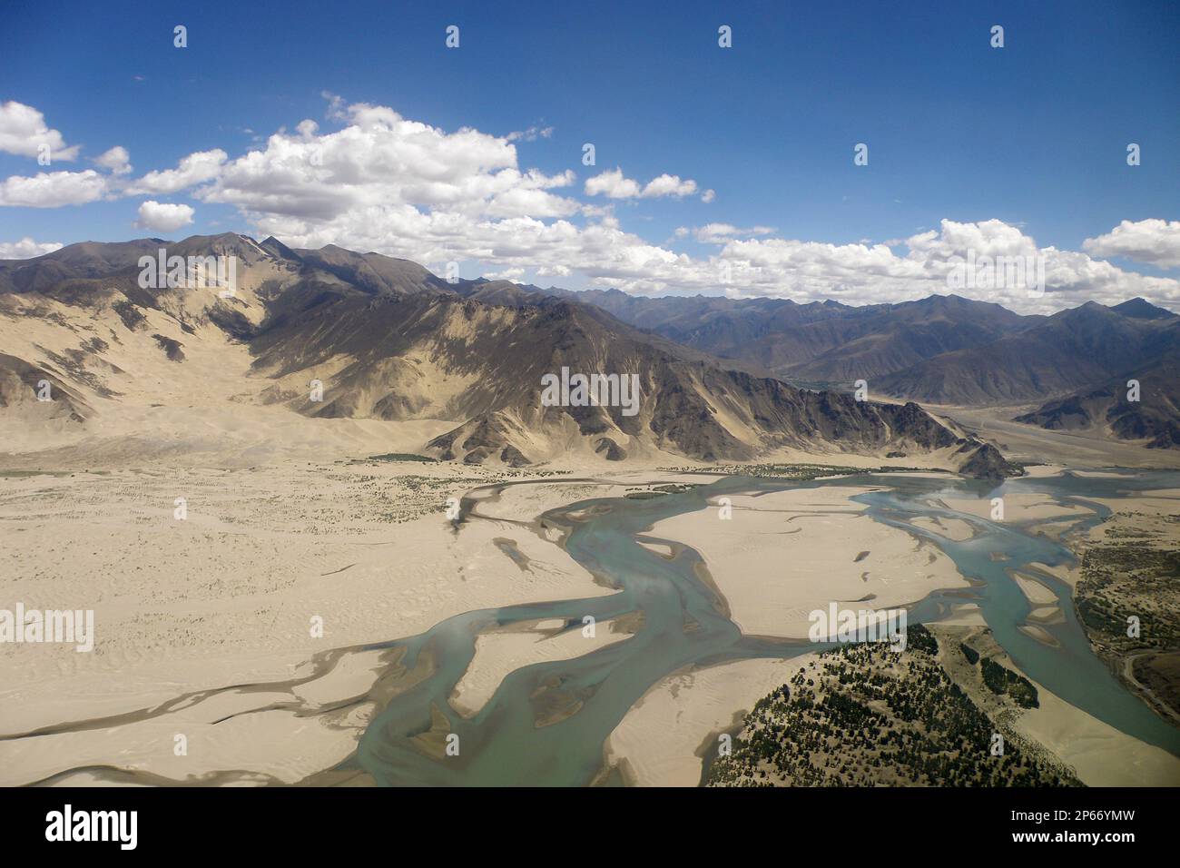 Aerial view, Tibet, China Stock Photo