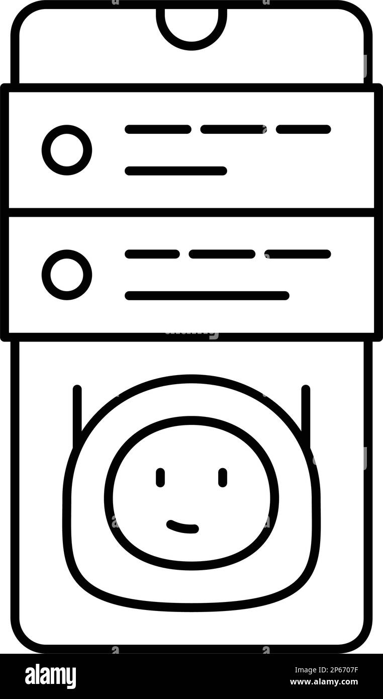 mobile chat bot line icon vector illustration Stock Vector Image & Art ...
