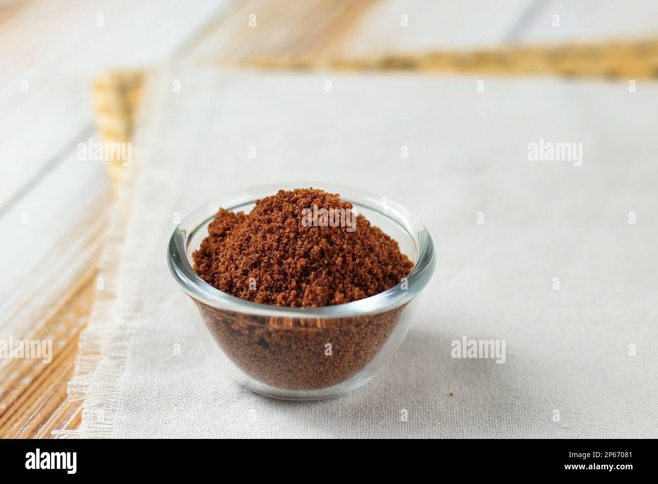 Coconut Palm Sugar Flour, Close Up Stock Photo