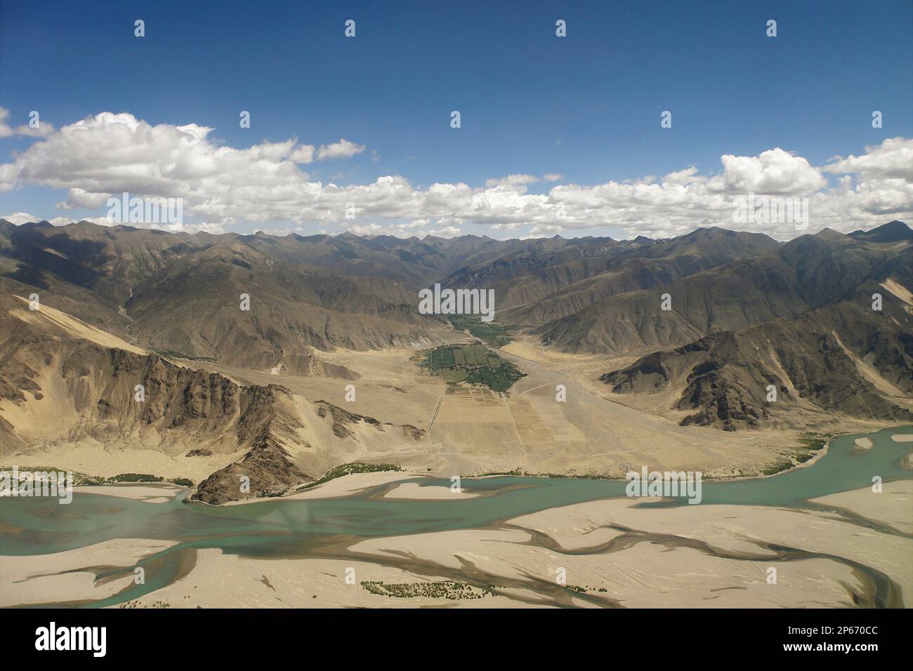 Aerial view, Tibet, China Stock Photo
