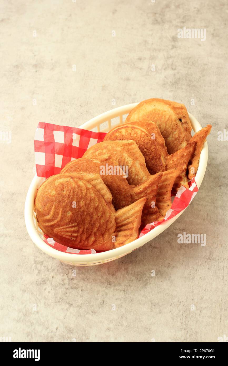 Japanese Dessert, Taiyaki Fish Shape Pancake with Red Bean FIlling