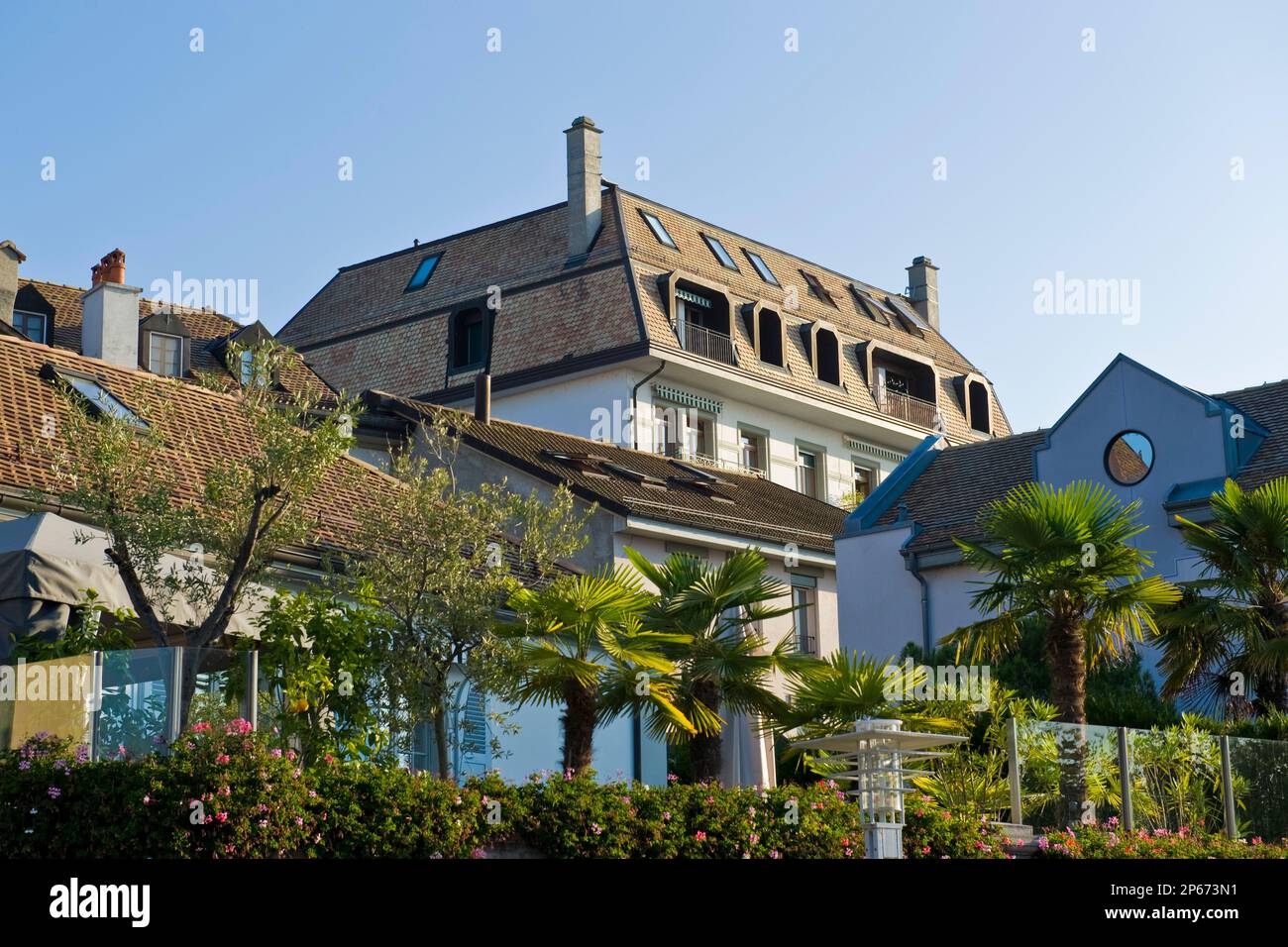 Traditional house, Vevey, Switzerland Stock Photo Alamy