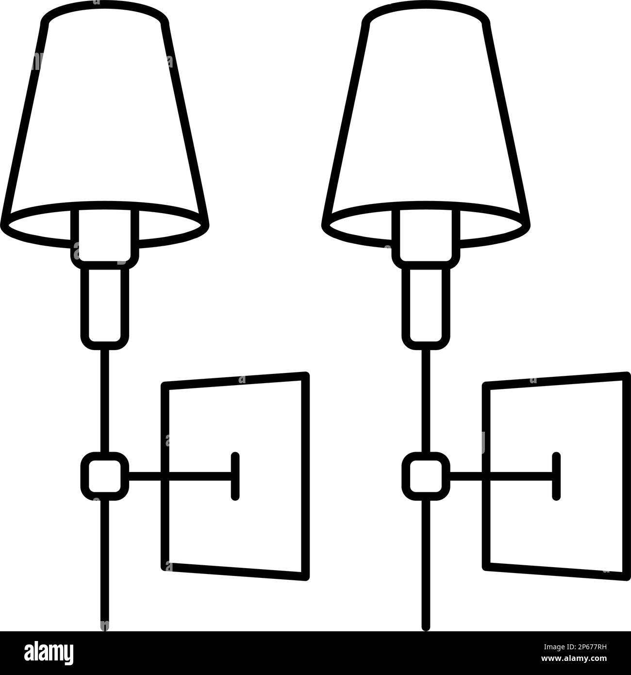 wall lamp ceiling line icon vector illustration Stock Vector Image ...
