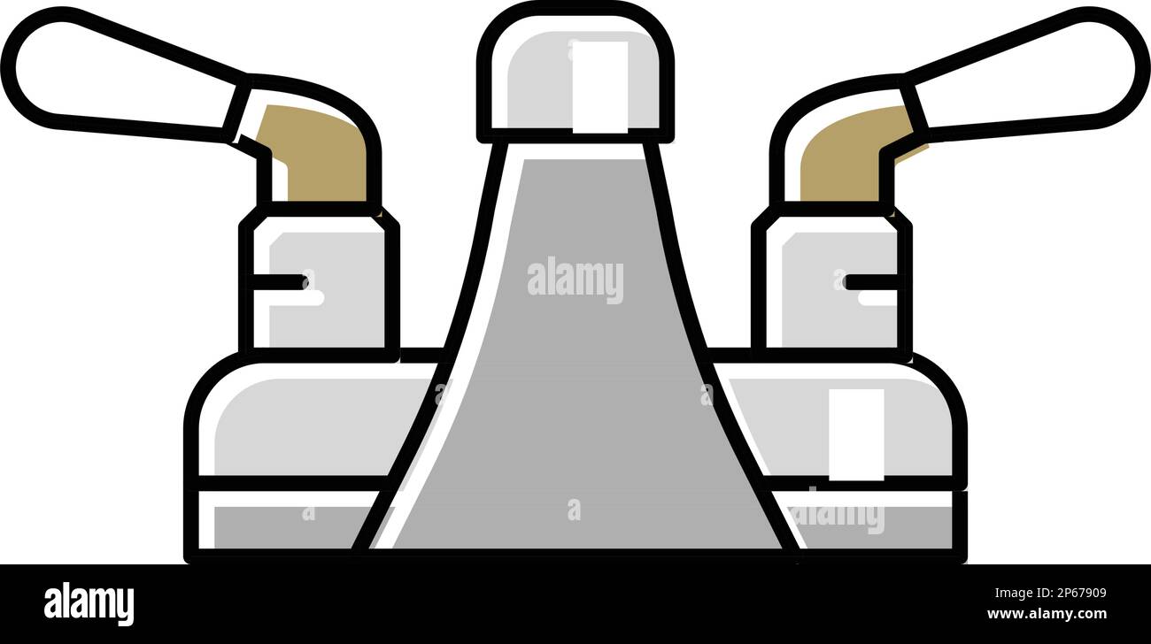 silver faucet water color icon vector illustration Stock Vector Image ...
