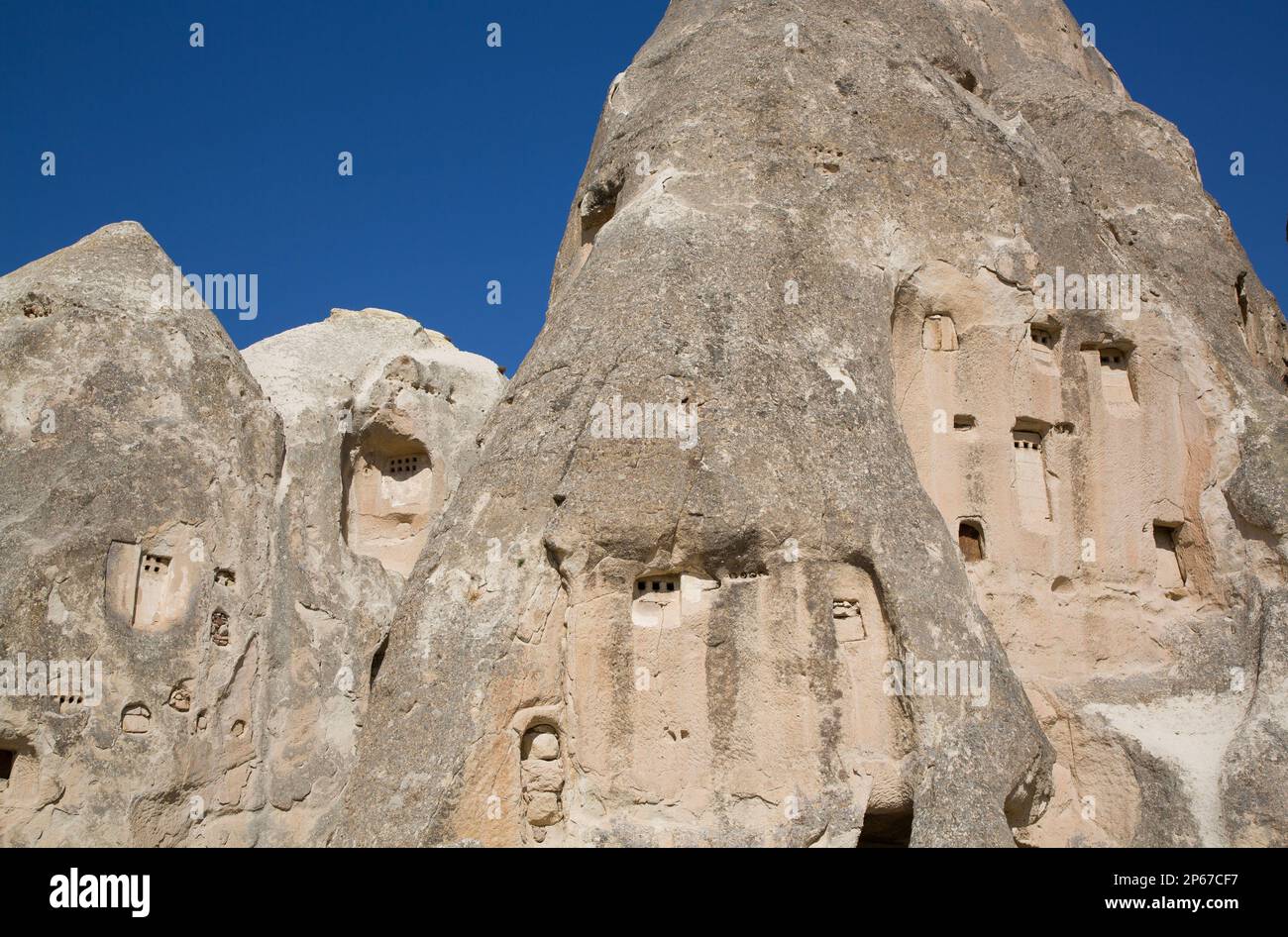 Cave Houses, Pigeon Valley, Goreme, Cappadocia Region, Nevsehir Province, Turkey Stock Photo