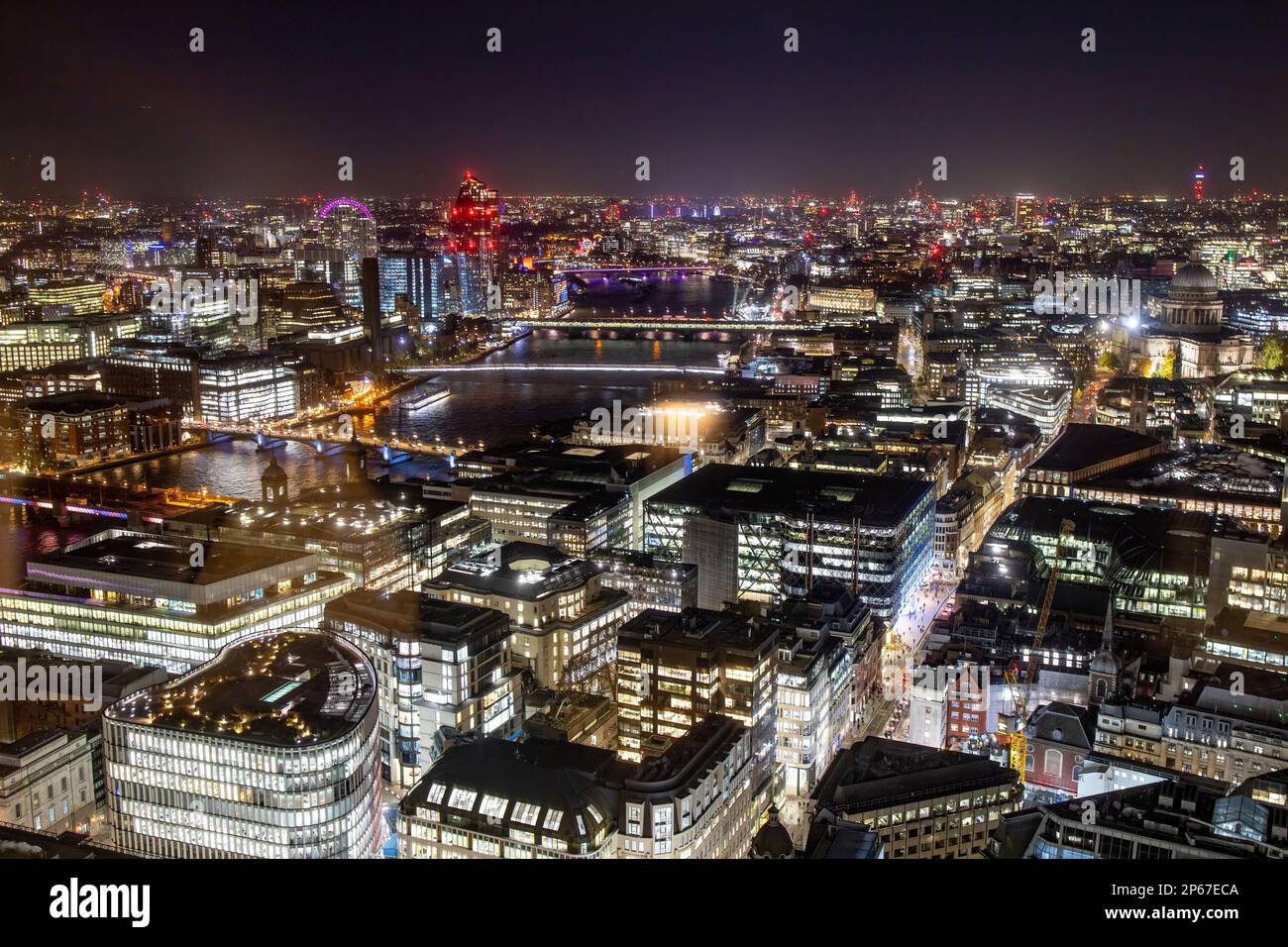 Wide aerial view of London, England, United Kingdom, Europe Stock Photo