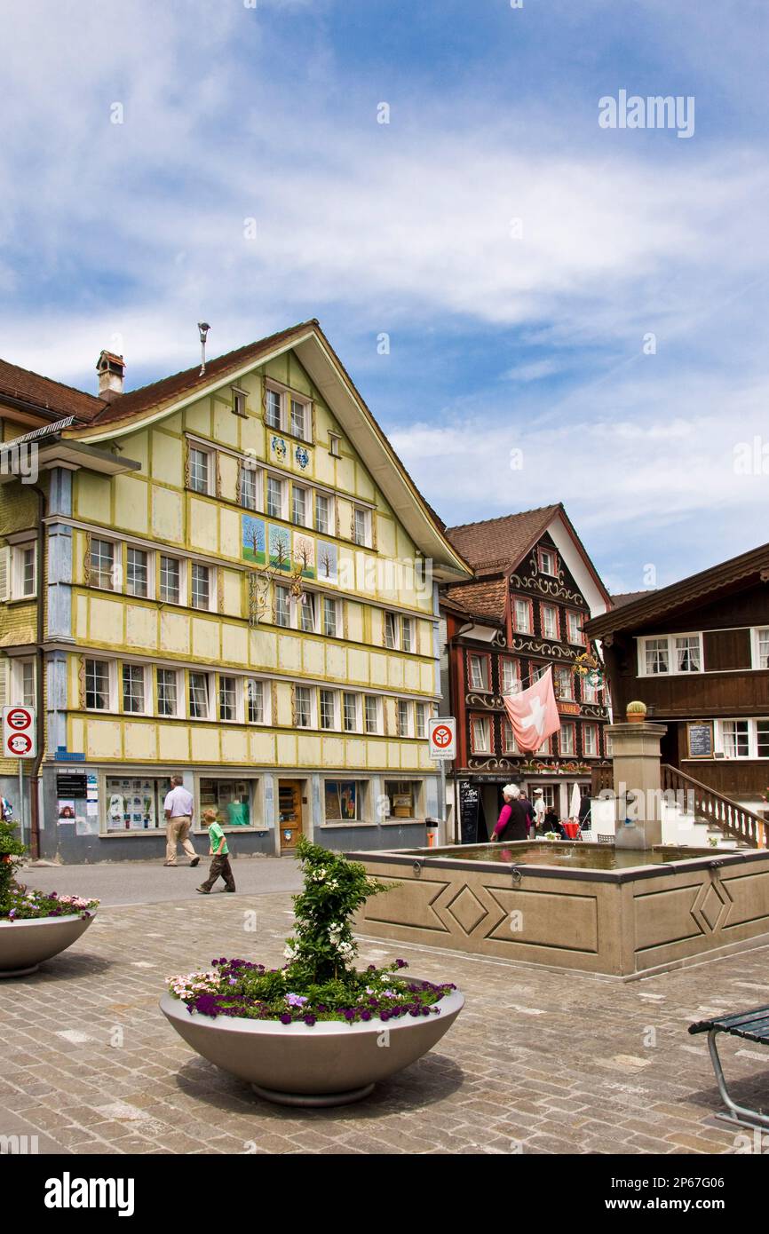 Postplatz, Appenzell, Switzerland Stock Photo