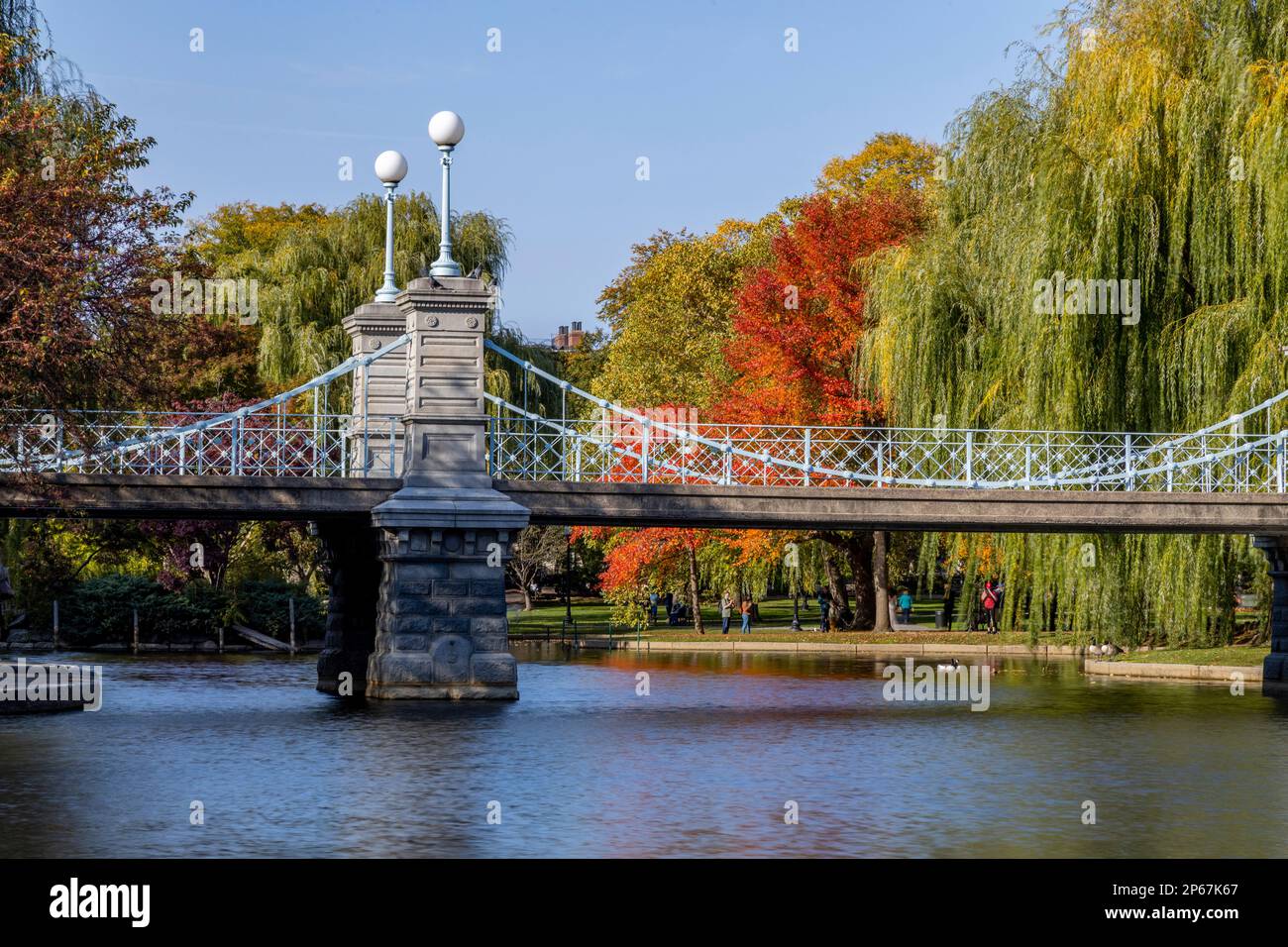 Boston's Public Garden Bridge, Boston, Massachusetts, New England, United States of America, North America Stock Photo