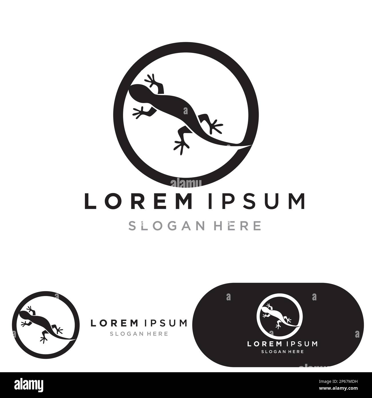 Lizard home logo icon vector design template Stock Vector
