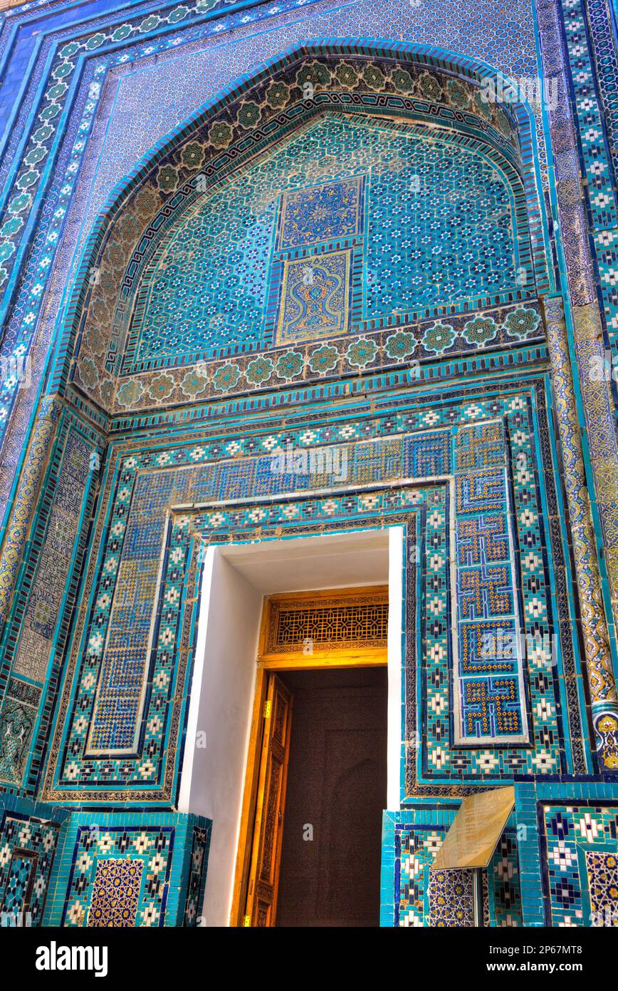 Amirzoda Mausoleum, Shah-I-Zinda, Samarkand, Uzbekistan Stock Photo