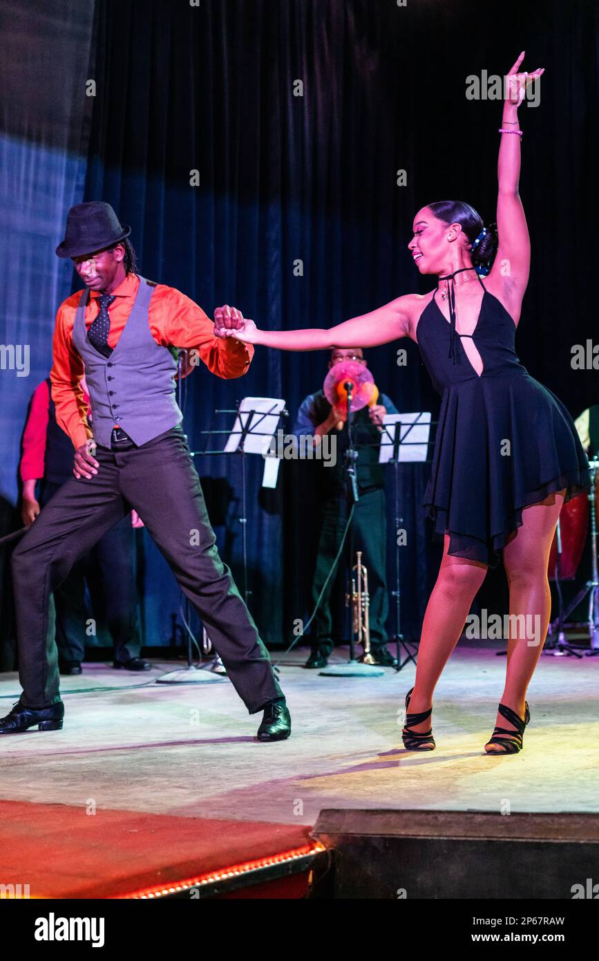 Dancers at latest incarnation of Buena Vista Social Club, Havana, Cuba, West Indies, Caribbean, Central America Stock Photo