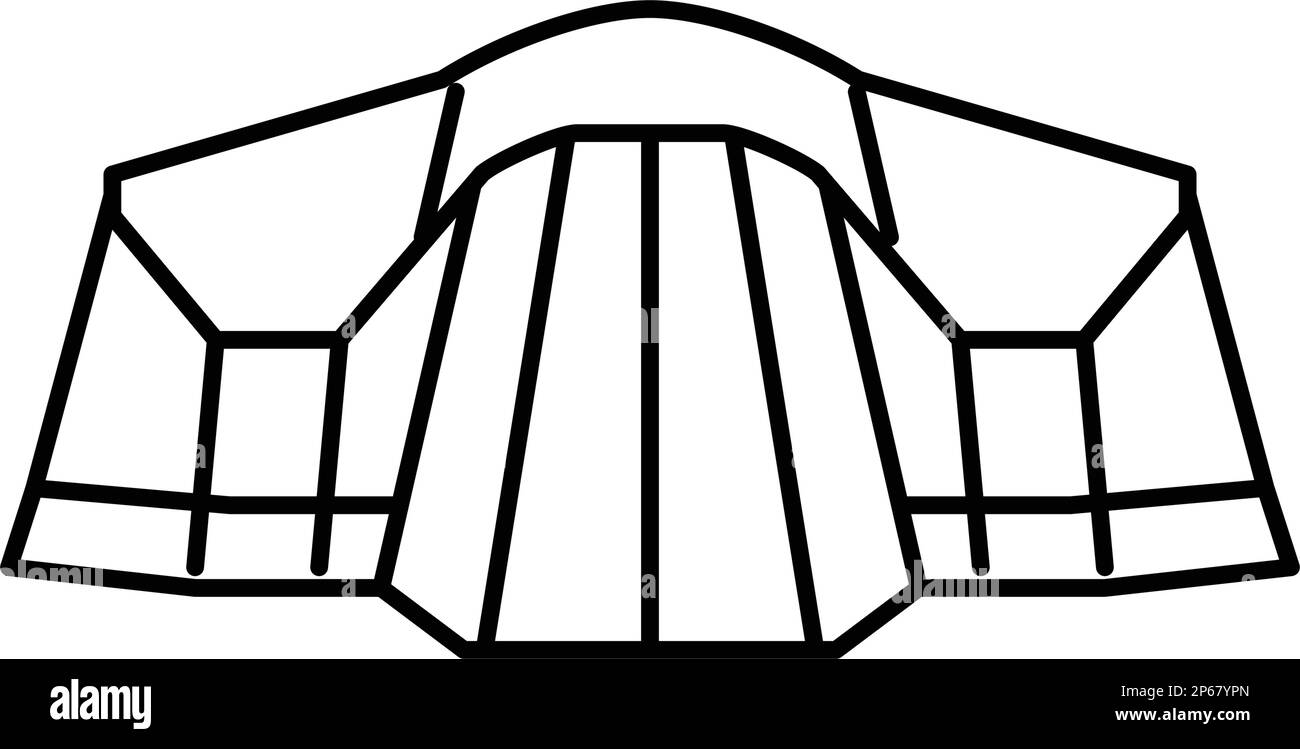 outdoor tent vacation line icon vector illustration Stock Vector Image ...