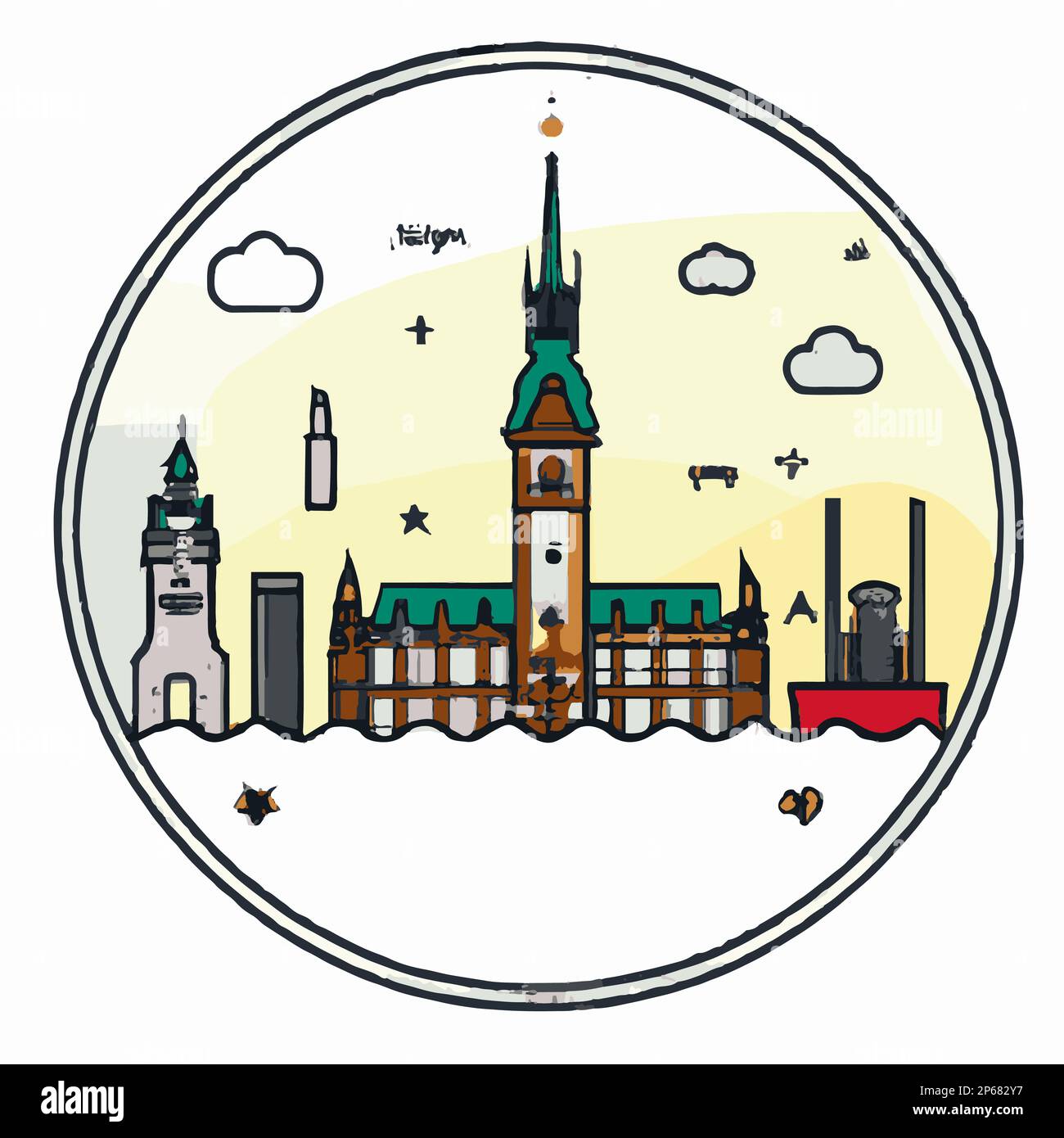 Hamburg Germany Sign Handmade Vector Art Illustration Stock Vector hamburg-germany-sign-handmade-vector-art-illustration-stock-vector