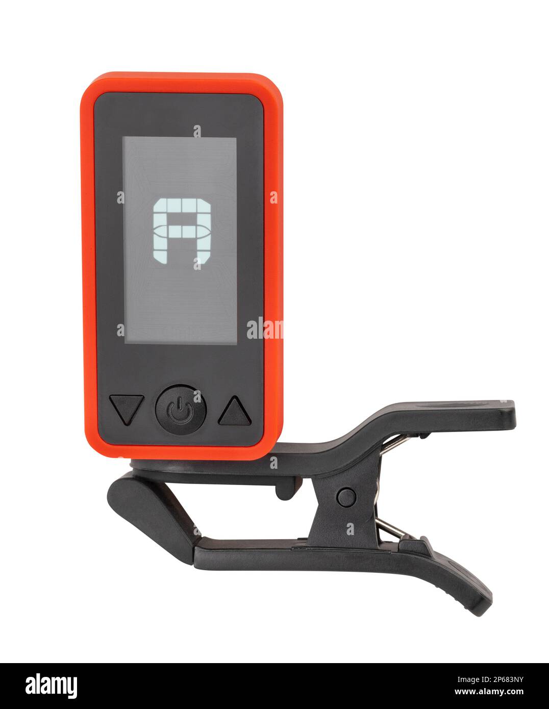 guitar clamp tuner path isolated on white Stock Photo