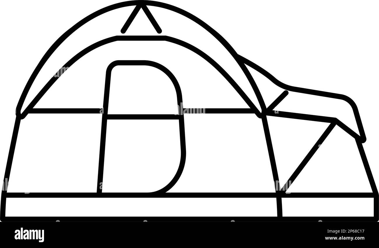 camp tent vacation line icon vector illustration Stock Vector Image ...