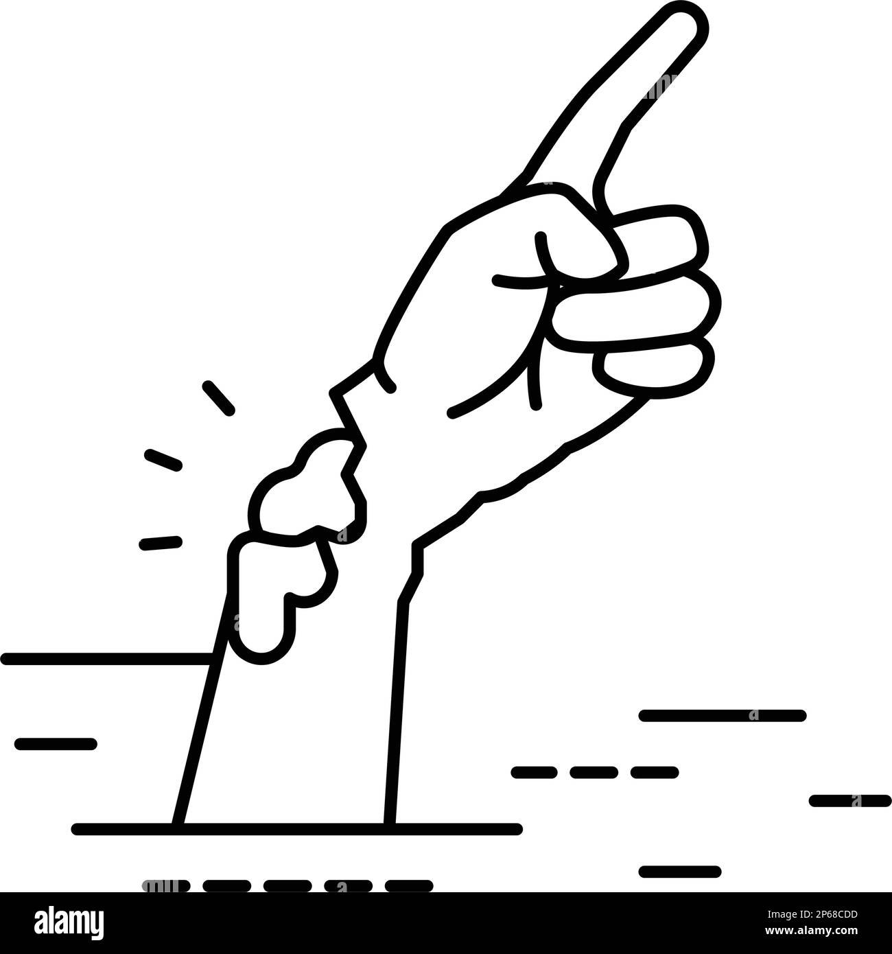 hand dead zombie line icon vector illustration Stock Vector Image & Art ...