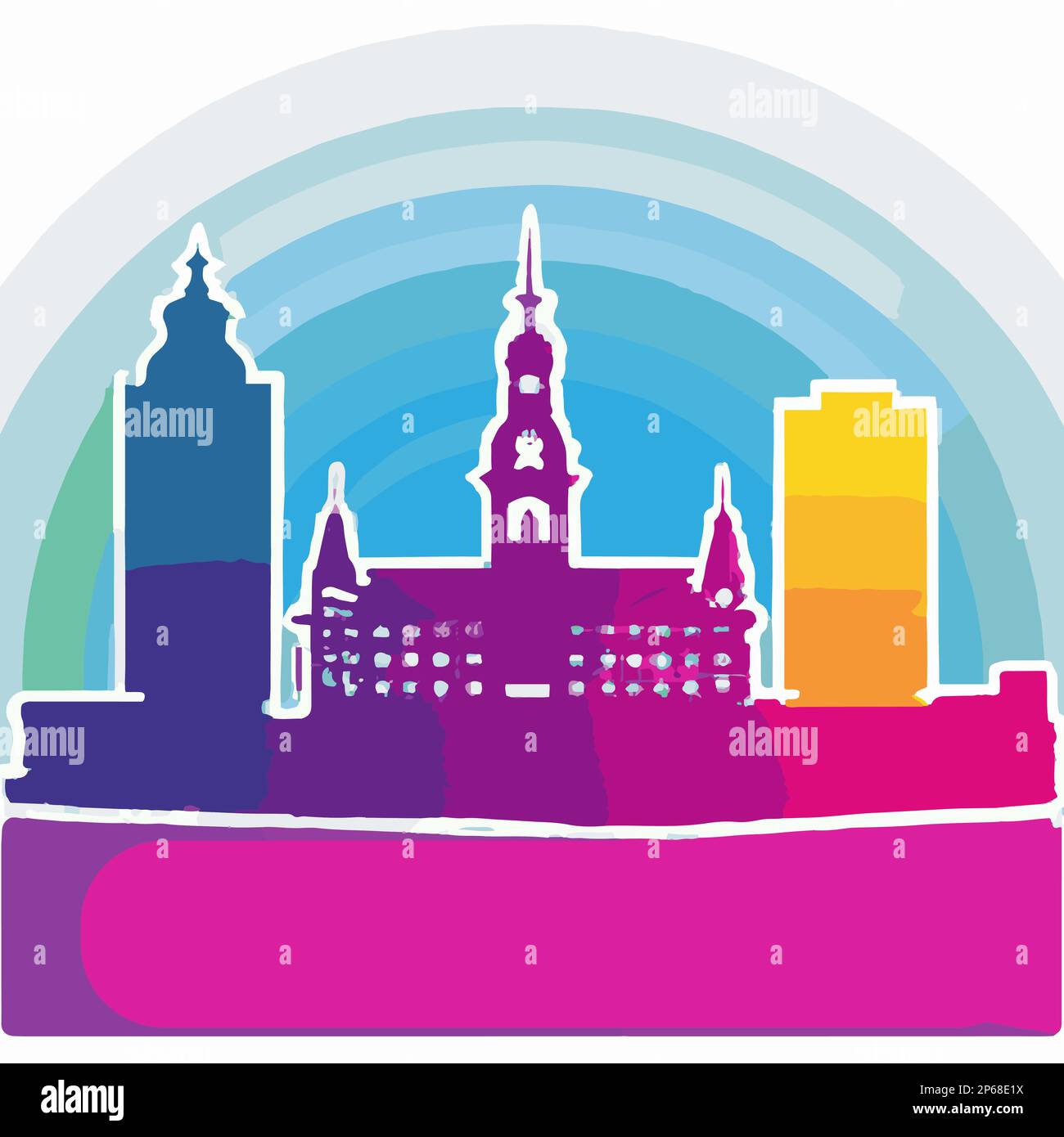 Hamburg, Germany, Art Badge. Handmade vector art illustration Stock
