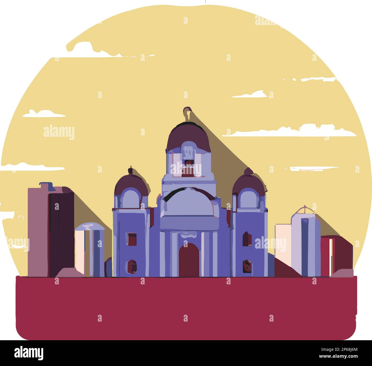 Chisinau, Moldova Art Skyline. Handmade vector art illustration. Stock Vector