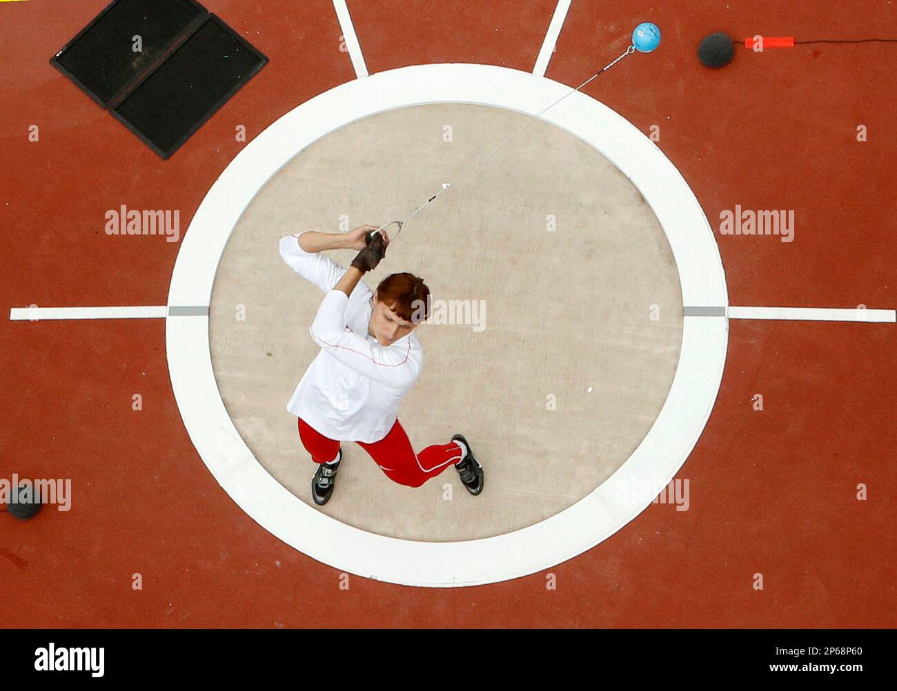 Belarus' Aksana Miankova competes in the women's hammer throw