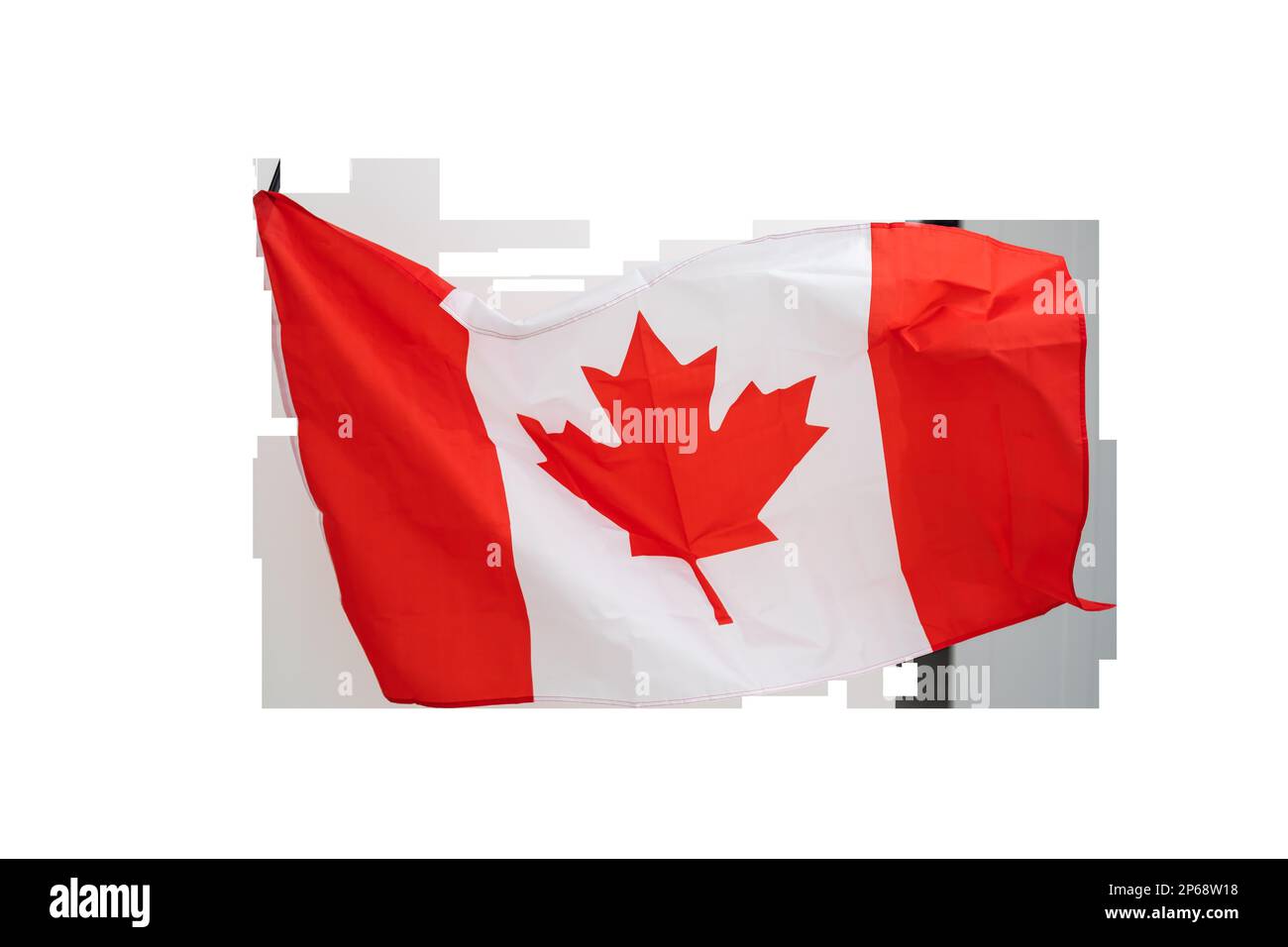 Canada flag waving on white background Stock Photo - Alamy