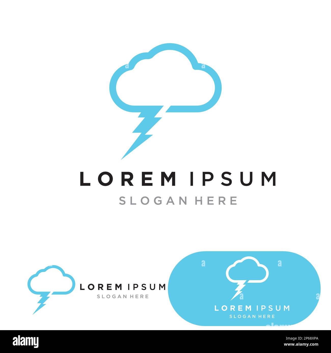 Cloud flash vector logo icon design template-vector Stock Vector