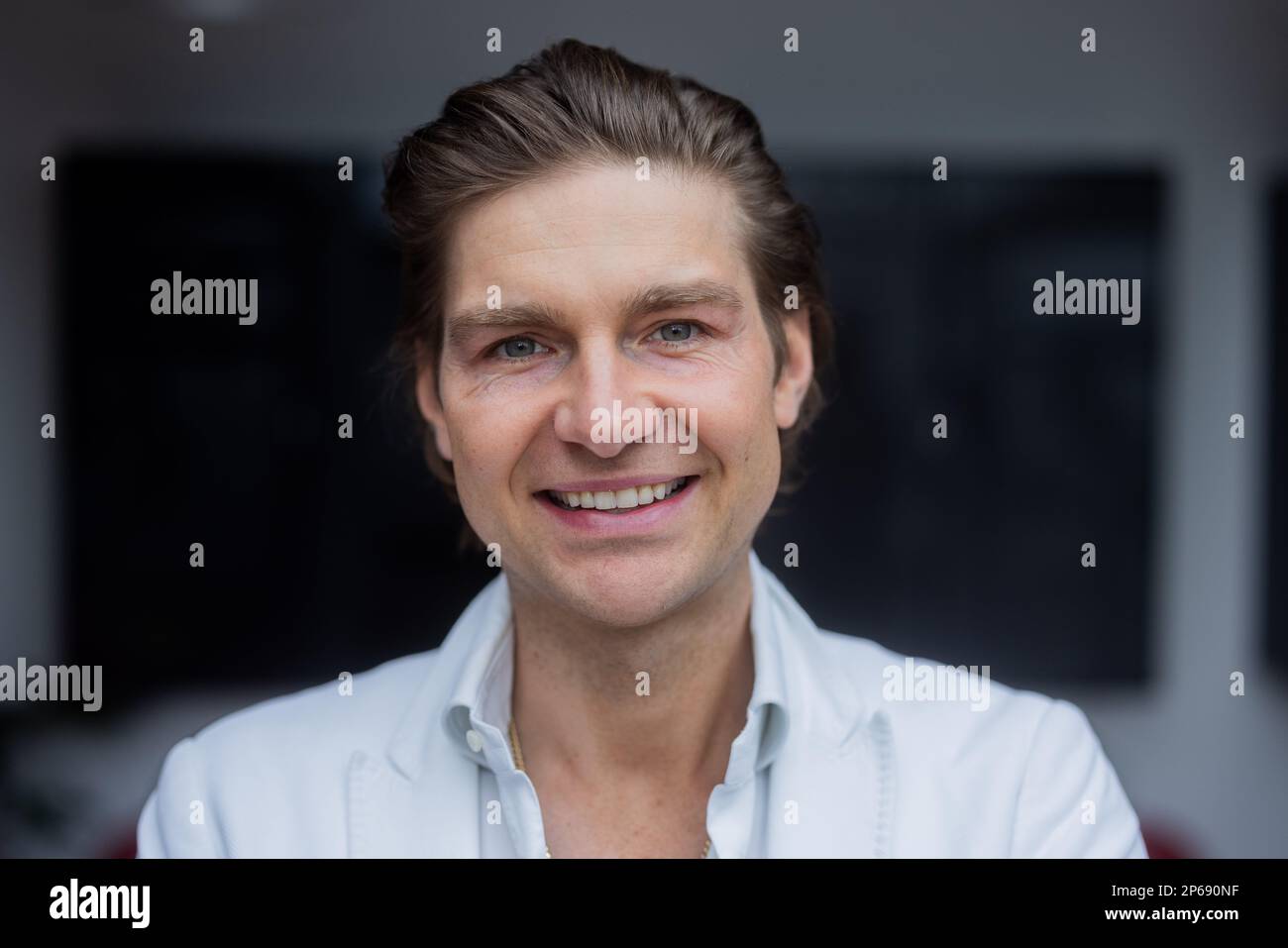 Sankt Augustin, Germany. 07th Mar, 2023. Jeremy Fragrance, entrepreneur, web video producer and influencer, stands in his office. Credit: Rolf Vennenbernd/dpa/Alamy Live News Stock Photo