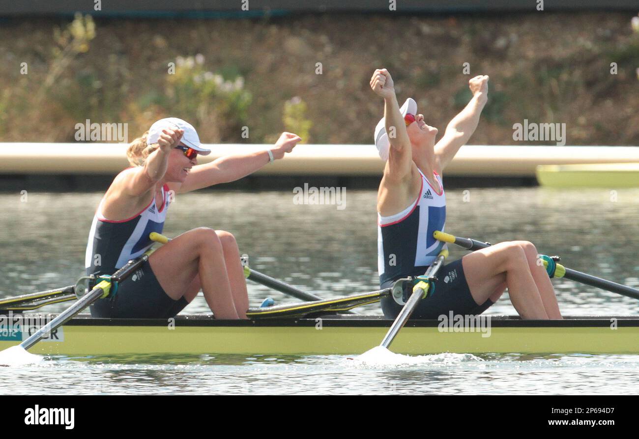Katherine Grainger (left) and Anna Watkins of Great Britain celebrate ...