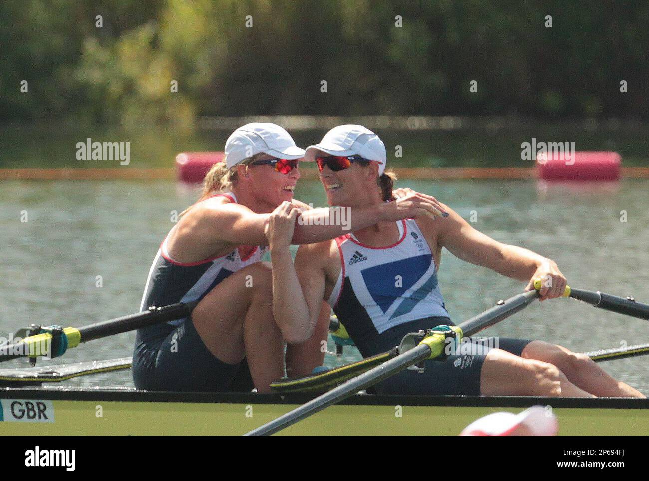 Katherine Grainger (left) and Anna Watkins of Great Britain celebrate ...